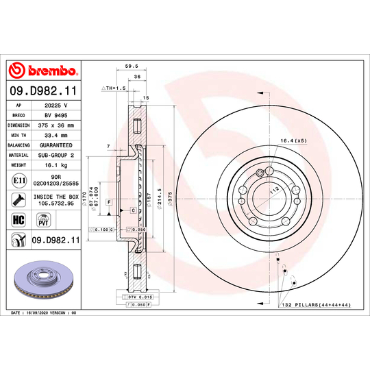 09.D982.11 - Brake Disc 