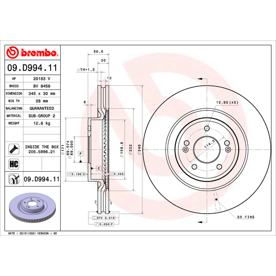 09.D994.11 - Brake Disc 