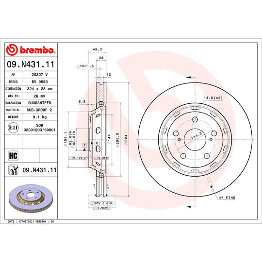 09.N431.11 - Brake Disc 