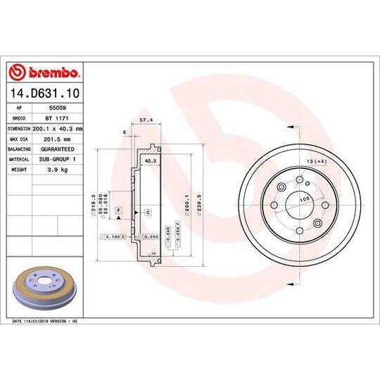 14.D631.10 - Brake Drum 