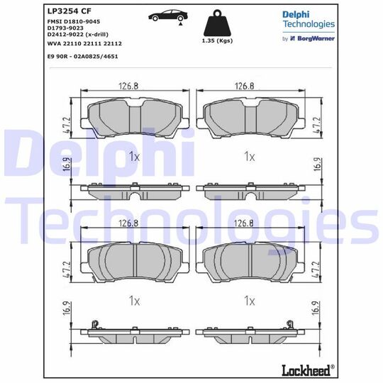 LP3254 - Brake Pad Set, disc brake 