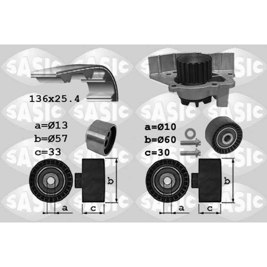 3900033 - Water Pump & Timing Belt Set 