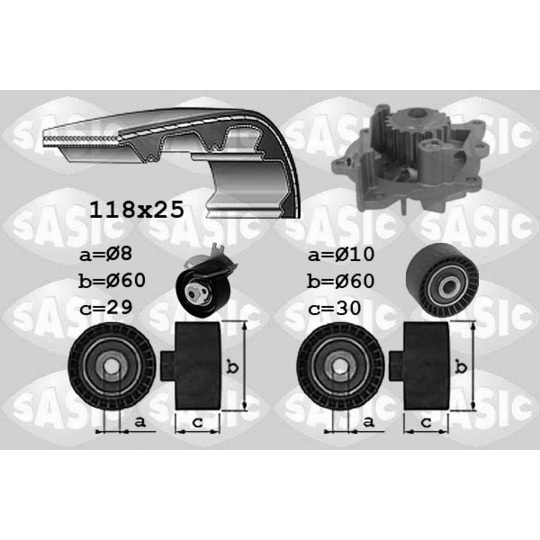 3900039 - Water Pump & Timing Belt Set 