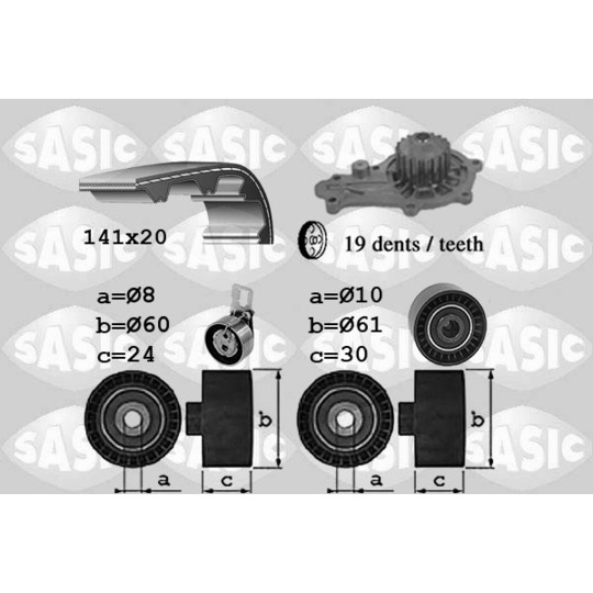 3900044 - Veepump + hammasrihmakomplekt 