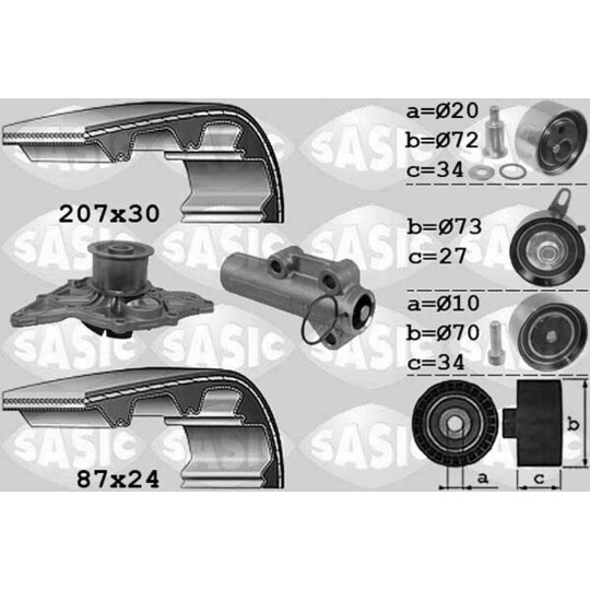 3906058 - Water Pump & Timing Belt Set 