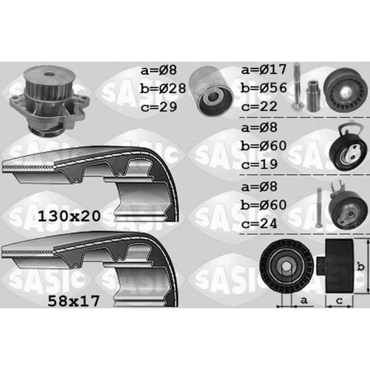 3906060 - Water Pump & Timing Belt Set 
