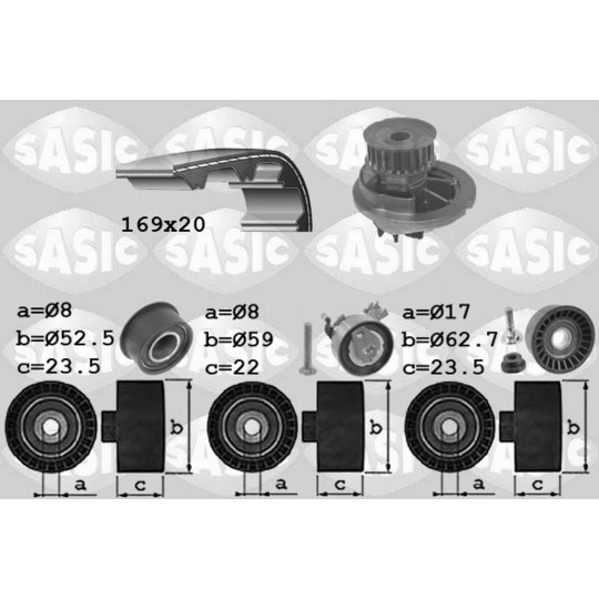 3906074 - Water Pump & Timing Belt Set 