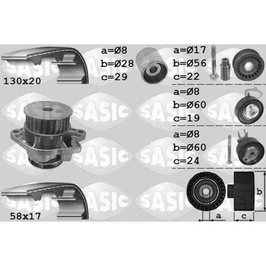 3906061 - Water Pump & Timing Belt Set 
