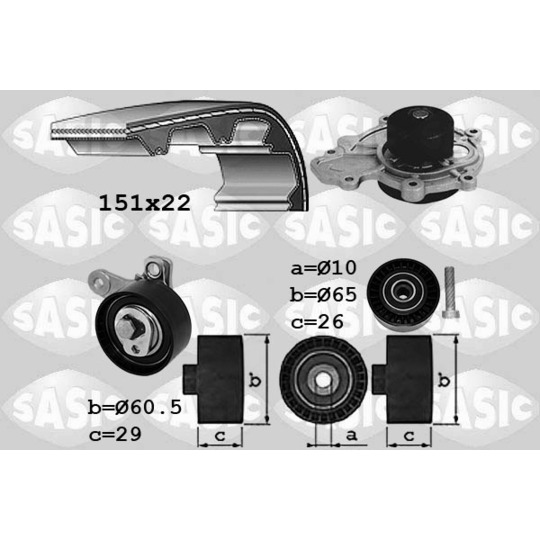 3906108 - Water Pump & Timing Belt Set 