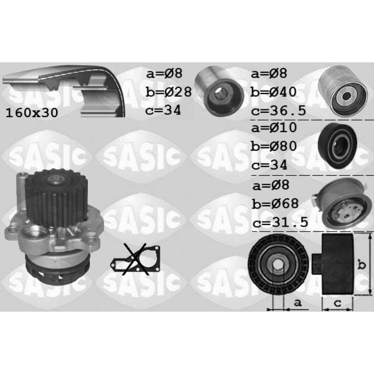 3906082 - Water Pump & Timing Belt Set 