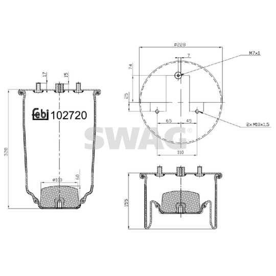 37 10 2720 - Bellow, air suspension 