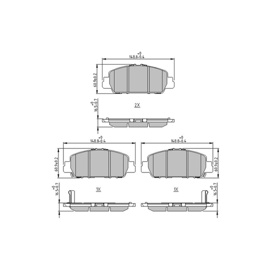 FDB5234 - Brake Pad Set, disc brake 