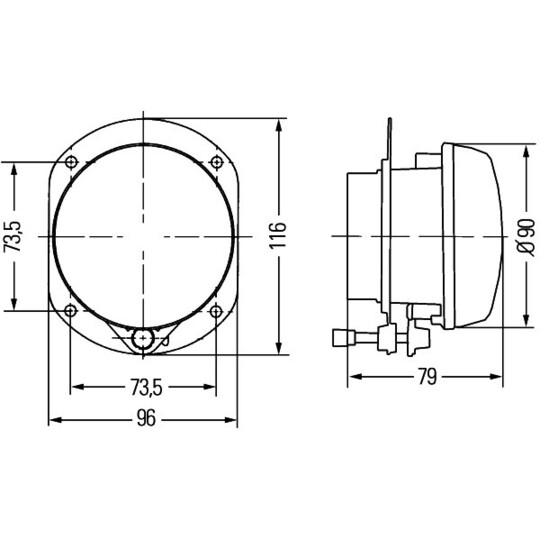 1N0009 295-077 - Bend Headlight 