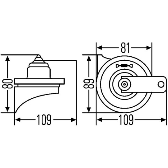 3FH 007 424-811 - Äänitorvi, fanfaari 