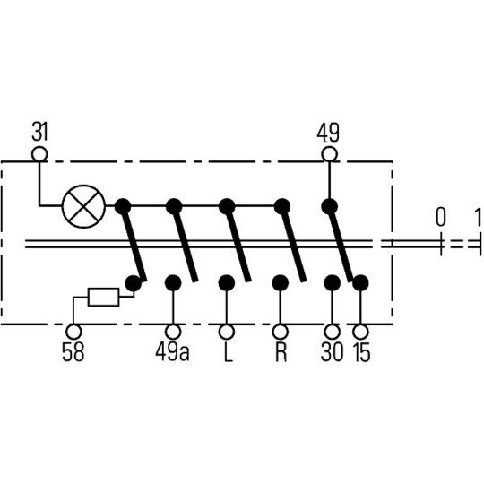 6HH 004 175-016 - Varoitusvilkkukytkin 