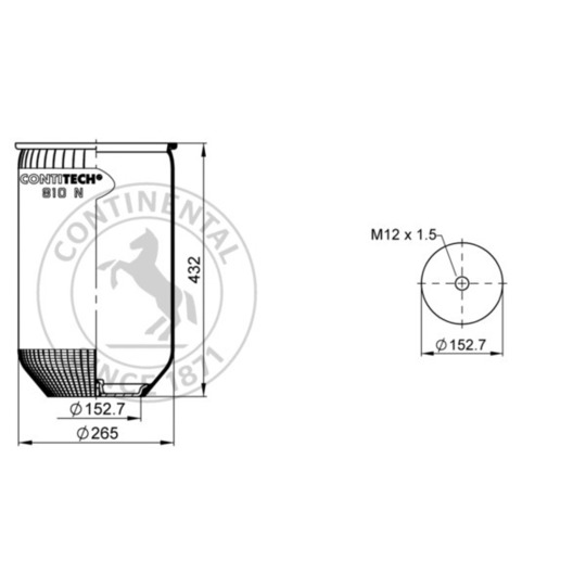 810 NT - Pneumatic suspension bellows 