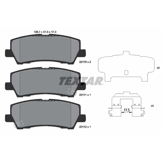 2211001 - Brake Pad Set, disc brake 