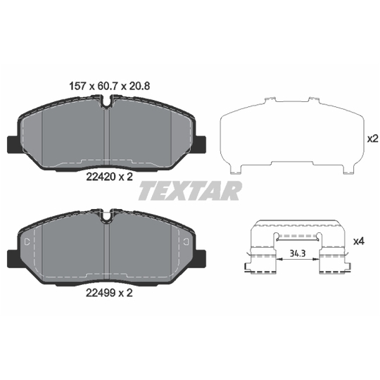 2242001 - Brake Pad Set, disc brake 