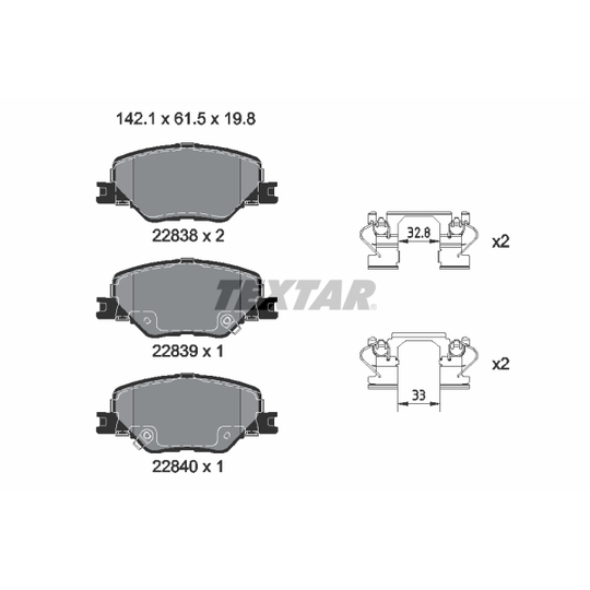 2283801 - Brake Pad Set, disc brake 