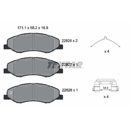 2282601 - Brake Pad Set, disc brake 