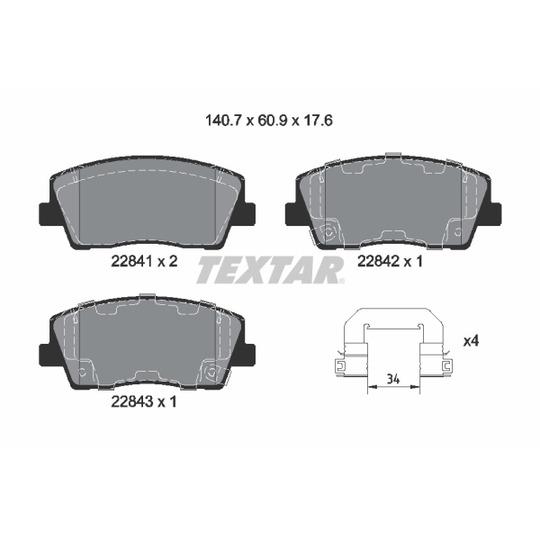 2284101 - Brake Pad Set, disc brake 