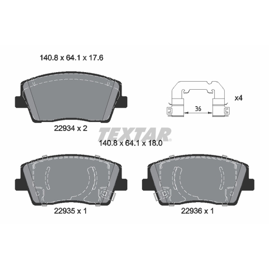 2293401 - Brake Pad Set, disc brake 