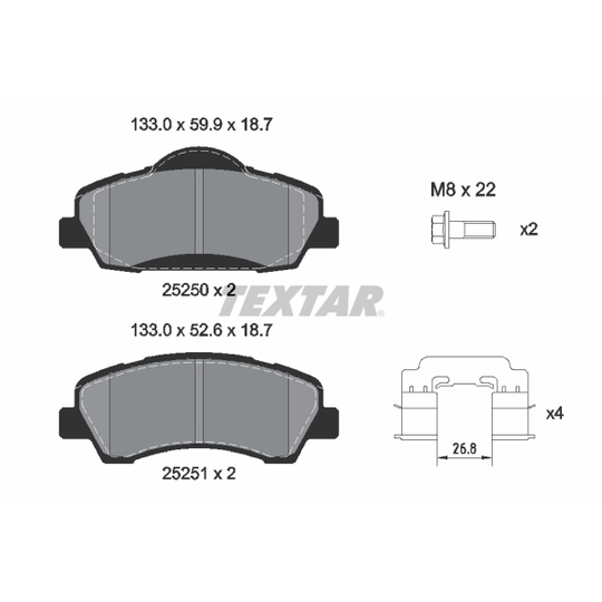 2525004 - Brake Pad Set, disc brake 