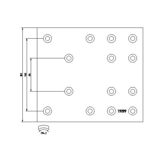 1909901 - Brake Lining Kit, drum brake 