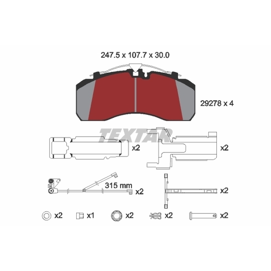 2927804 - Brake Pad Set, disc brake 