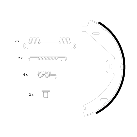 91069100 - Bromsbackar, sats, parkeringsbroms 