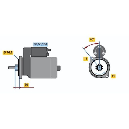 0 001 107 007 - Startmotor 