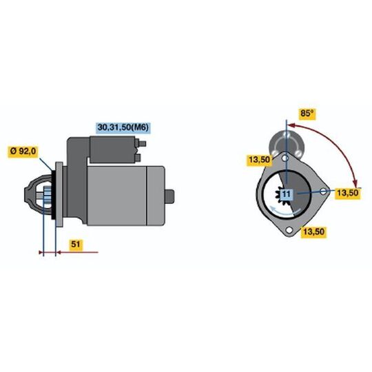 0 001 372 001 - Startmotor 