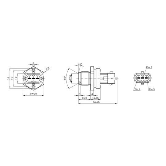 0 281 002 841 - Sensor, fuel pressure 