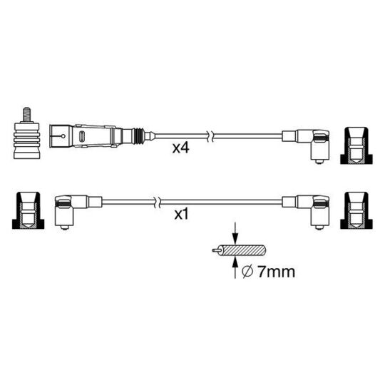 0 986 356 376 - Tändkabelsats 