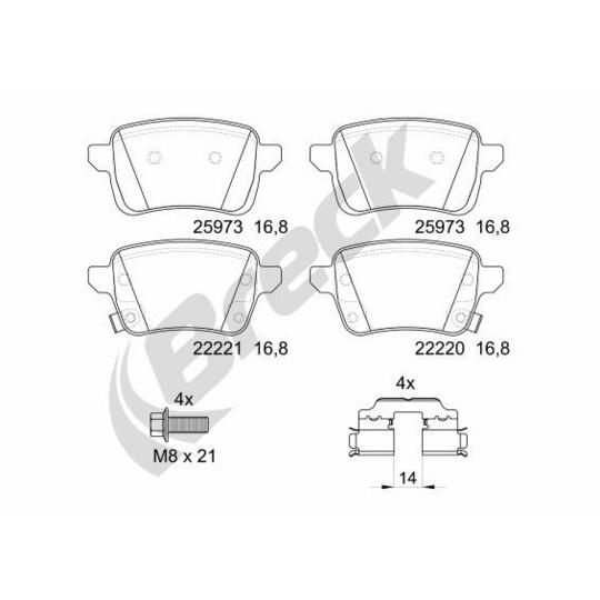 22220 00 704 00 - Brake Pad Set, disc brake 