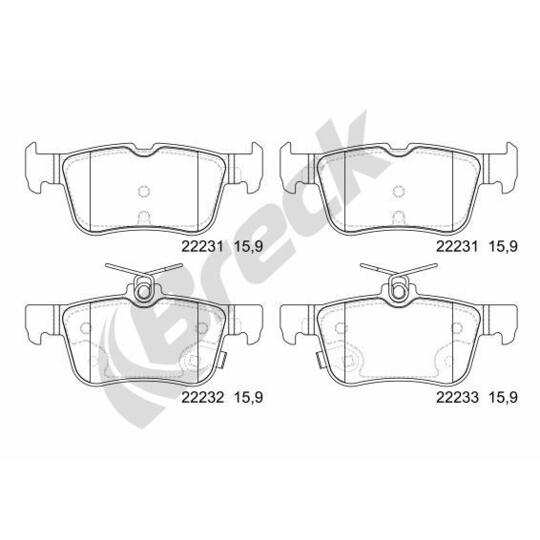 22231 00 702 00 - Brake Pad Set, disc brake 