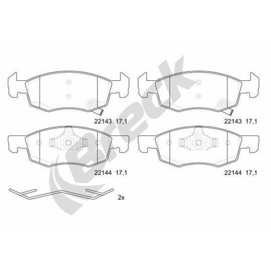 22143 00 702 00 - Brake Pad Set, disc brake 