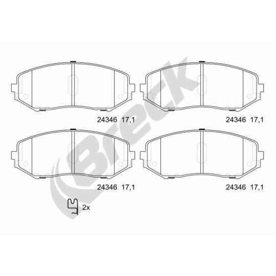 24346 00 701 00 - Brake Pad Set, disc brake 