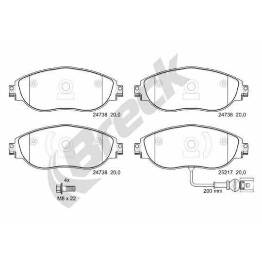 24738 00 551 00 - Brake Pad Set, disc brake 