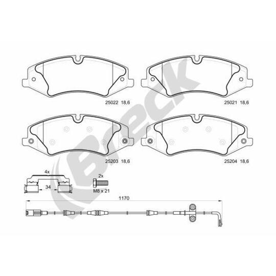 25022 00 553 00 - Brake Pad Set, disc brake 