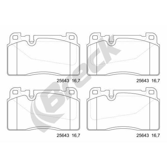 25643 00 551 00 - Brake Pad Set, disc brake 