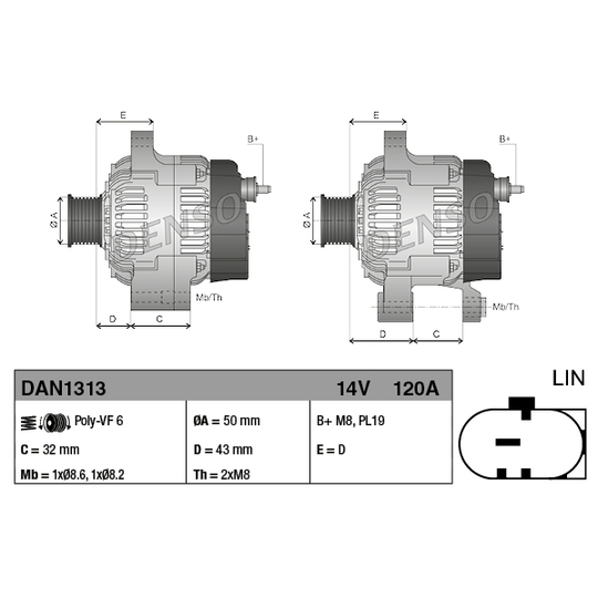 DAN1313 - Alternator 