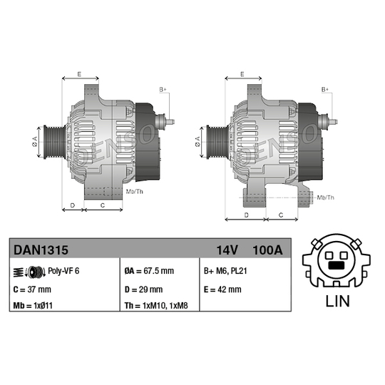 DAN1315 - Alternator 