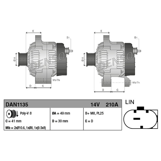 DAN1135 - Alternator 