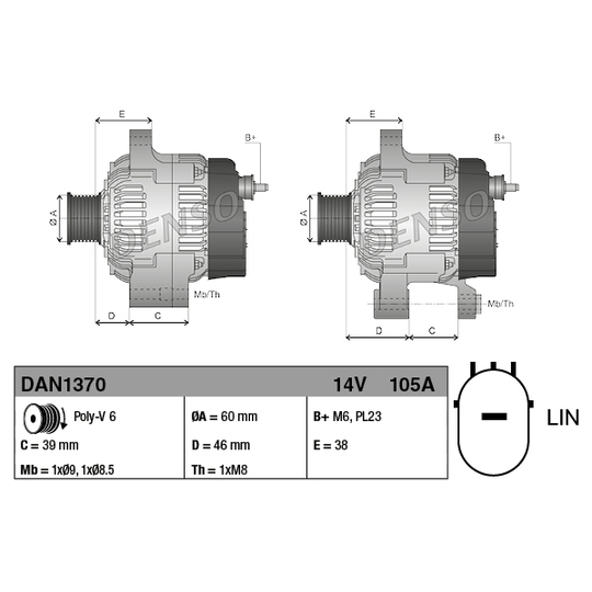 DAN1370 - Alternator 