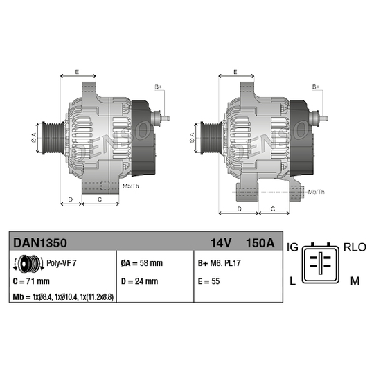 DAN1350 - Alternator 