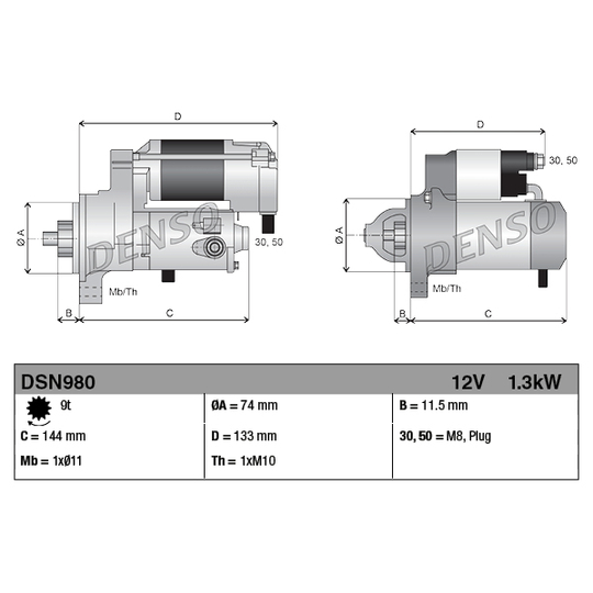 DSN980 - Startmotor 