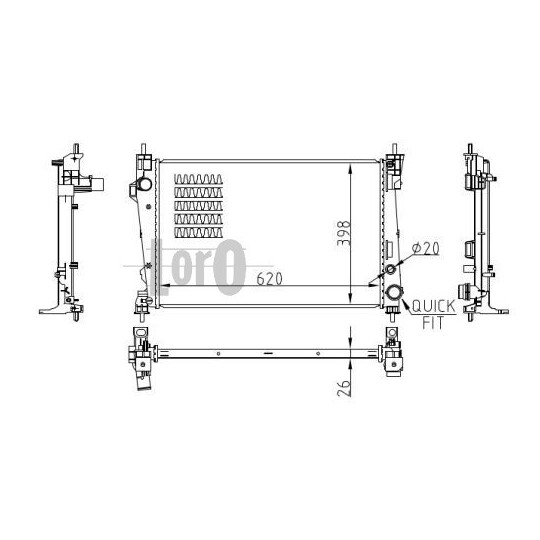 002-017-0014-B - Radiator, engine cooling 