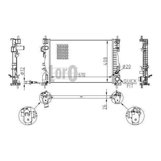 002-017-0016-B - Radiator, engine cooling 