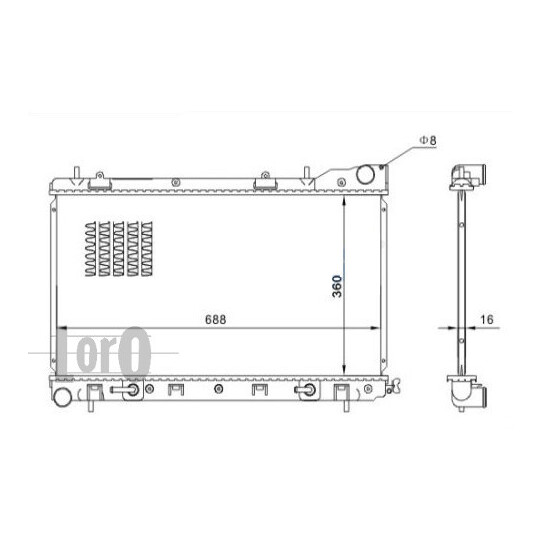 049-017-0003-B - Radiator, engine cooling 